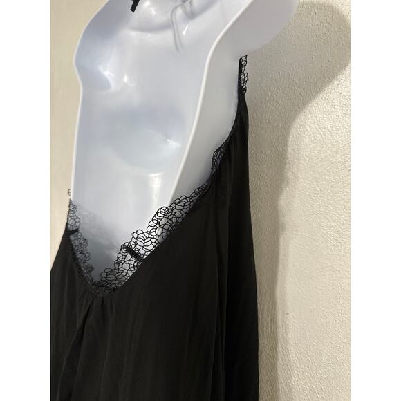 VTG Y2K Forever 21 Babydoll Sheer Dress Tunic Top M Black Dainty Dark Fairy Goth - Picture 10 of 15